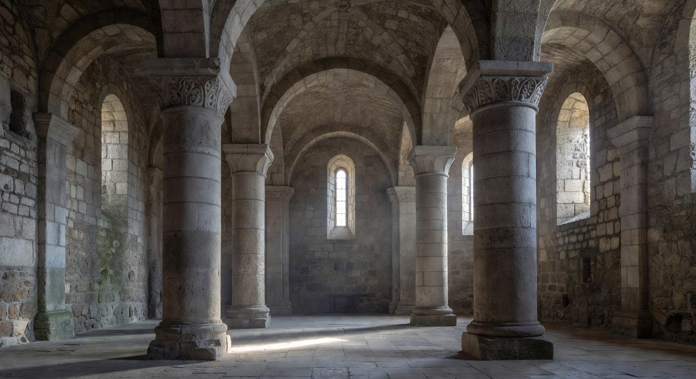Interieur d'une eglise romane en Savoie